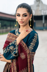 IZEL - Winter 3PC Dhanak Embroidered Suit - SS0481